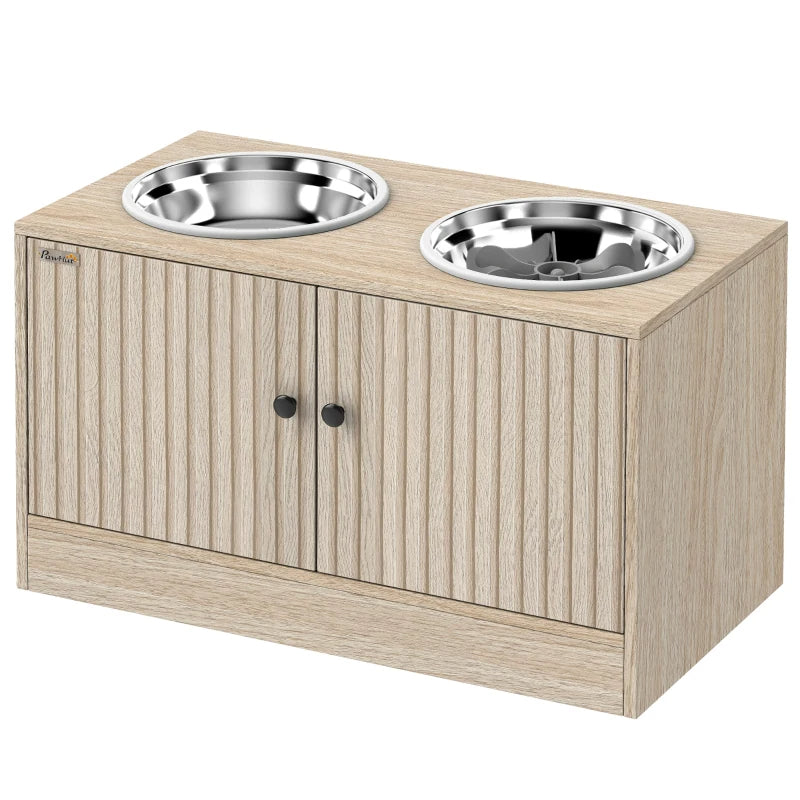 Elevated Dog Bowls with Storage Drawers