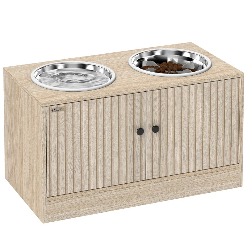 Elevated Dog Bowls with Storage Drawers
